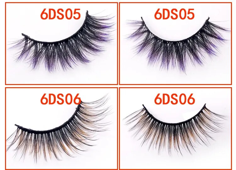 6D Gradient Color Lashes Self-adhesive Fluffy Colorful - Lushstrand