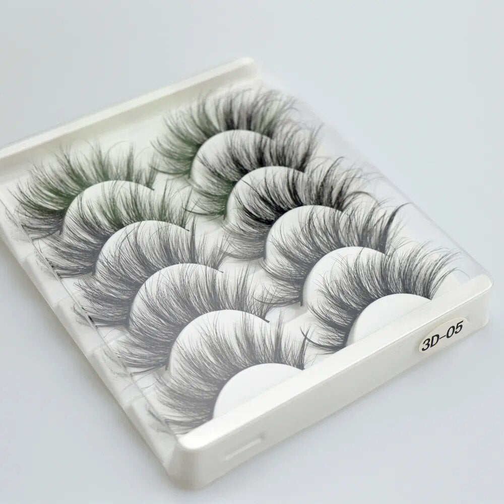 3D Faux Mink Hair False Eyelash Wispy Fluffy Long Lashes - Lushstrand