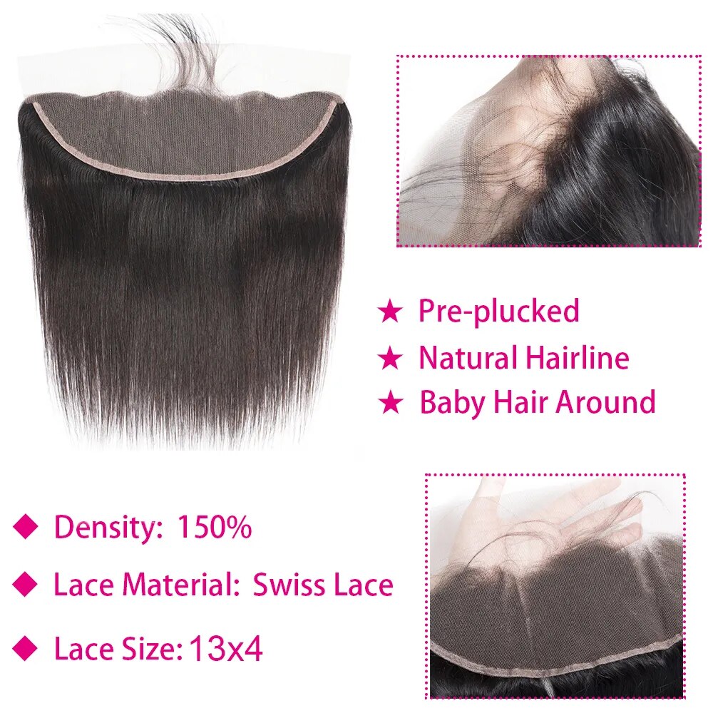 Human Hair Lace Closure Frontal 10A Brazilian Glue less Remy Hair - Lushstrand