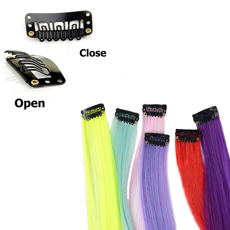 Colourful Synthetic 22 Inch Strands Of Hair On Hairpins - Lushstrand