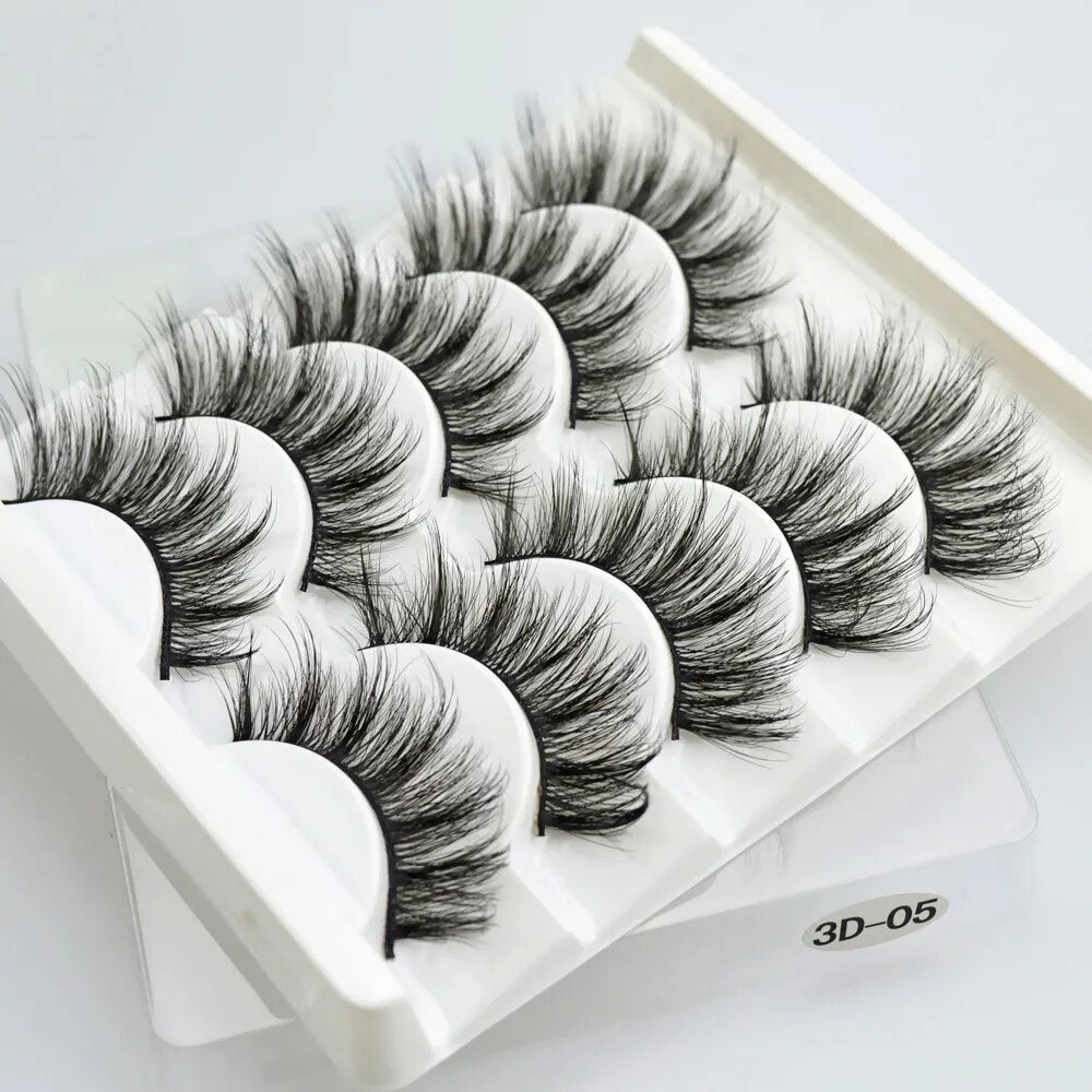 3D Faux Mink Hair False Eyelash Wispy Fluffy Long Lashes - Lushstrand