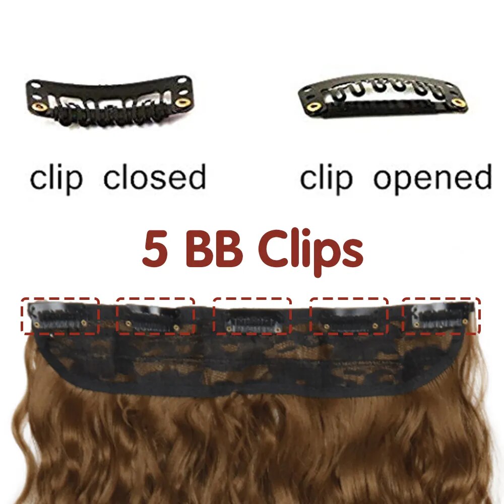 Synthetic One Piece Long Curly Clips in Hair Extension Natural Hair - Lushstrand