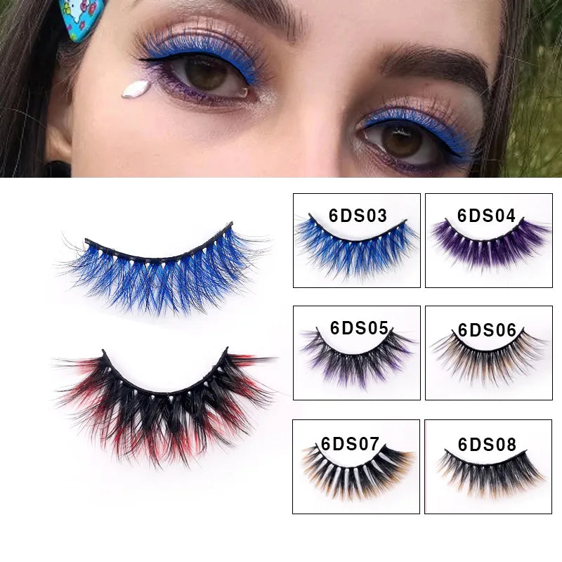 6D Gradient Color Lashes Self-adhesive Fluffy Colorful - Lushstrand