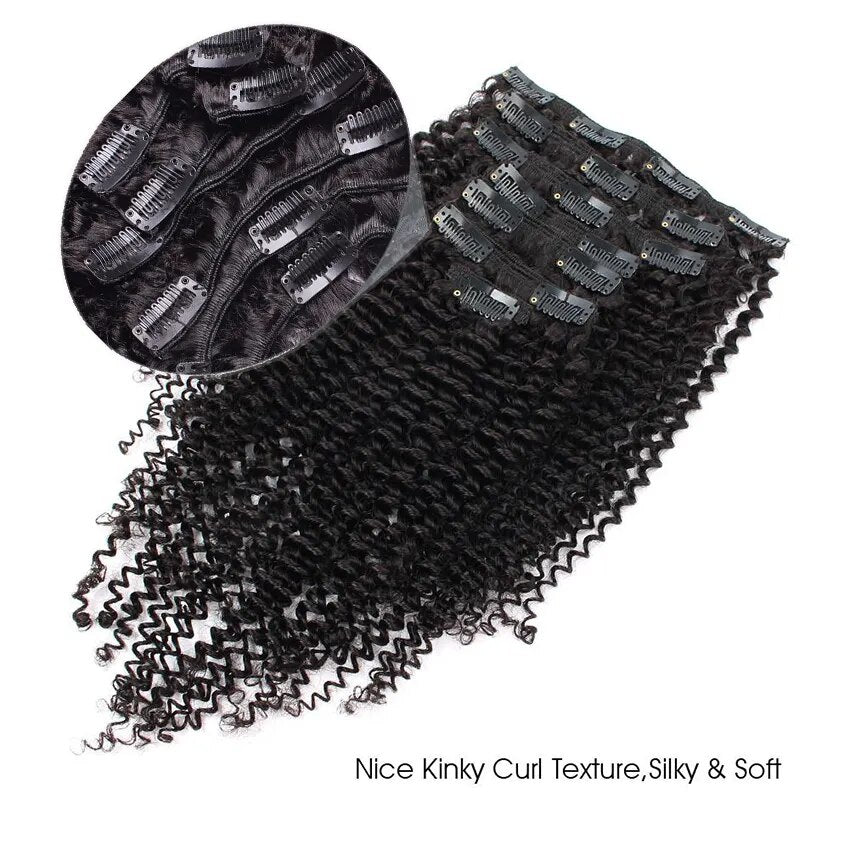 Kinky Curly Clip in Hair Extension Maxine 3C 4A Afro - Lushstrand