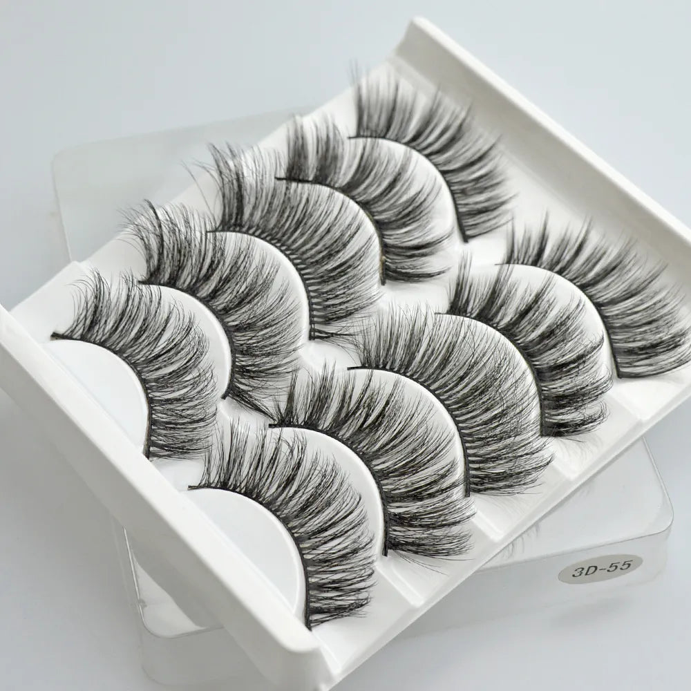 3D Faux Mink Hair False Eyelash Wispy Fluffy Long Lashes - Lushstrand