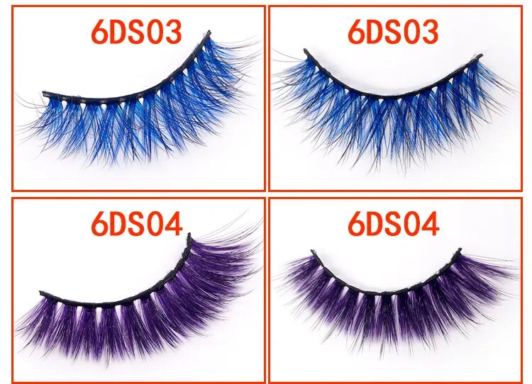 6D Gradient Color Lashes Self-adhesive Fluffy Colorful - Lushstrand