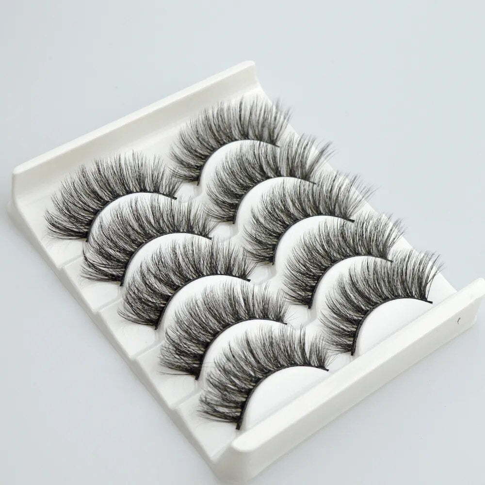 3D Faux Mink Hair False Eyelash Wispy Fluffy Long Lashes - Lushstrand