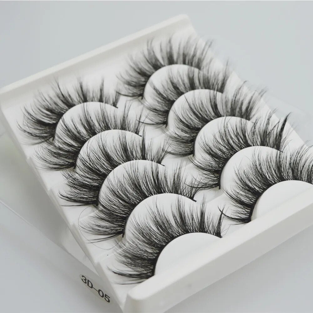 3D Faux Mink Hair False Eyelash Wispy Fluffy Long Lashes - Lushstrand