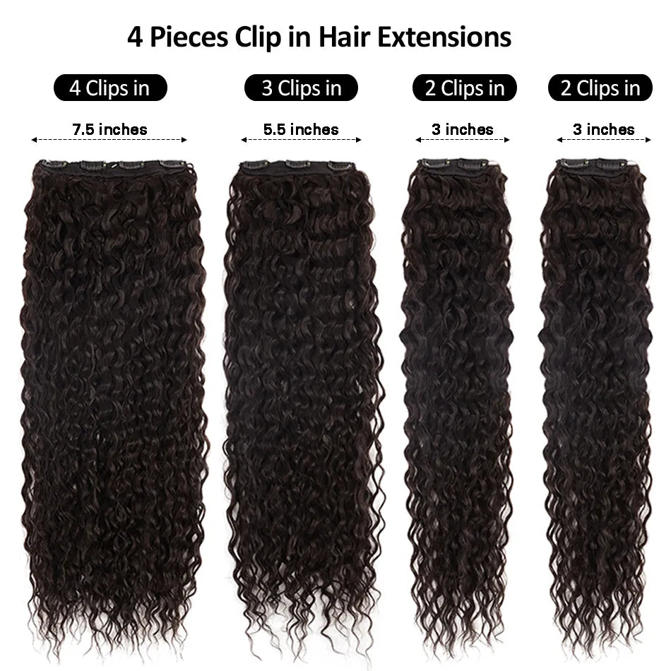 Synthetic Curly Clip-In Hair Extensions For Women - Lushstrand