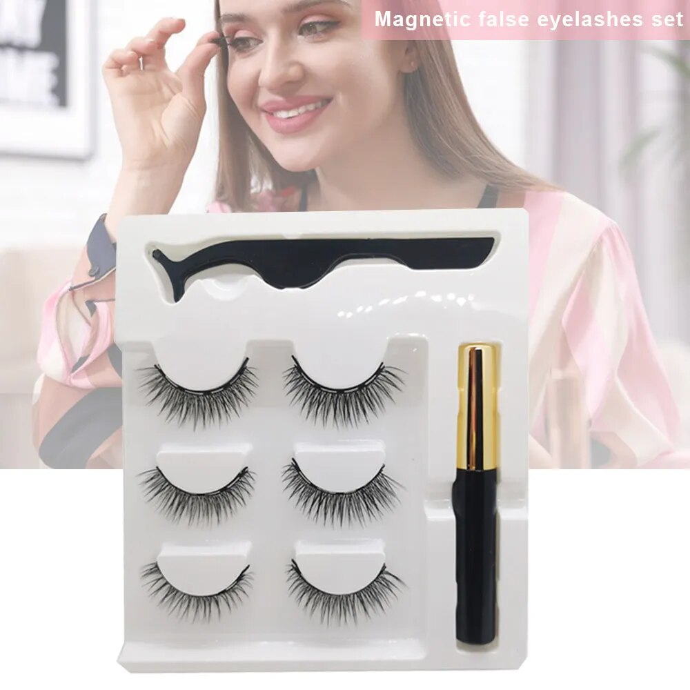 3 Pairs Magnetic False Eyelashes Reusable Self-Adhesive - Lushstrand