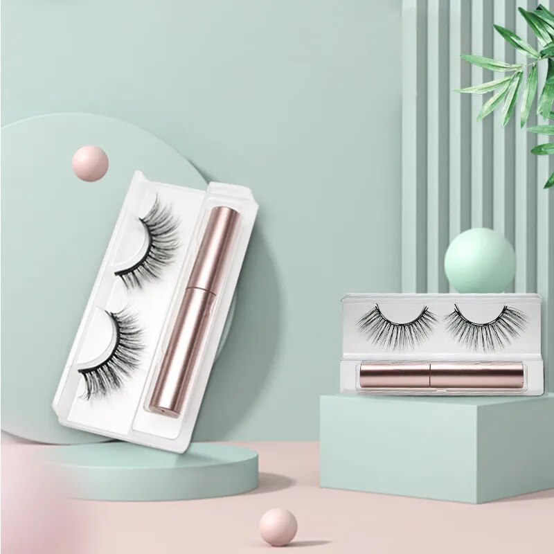 Set Waterproof Lasting Naturally Magnetic Eyelashes - Lushstrand