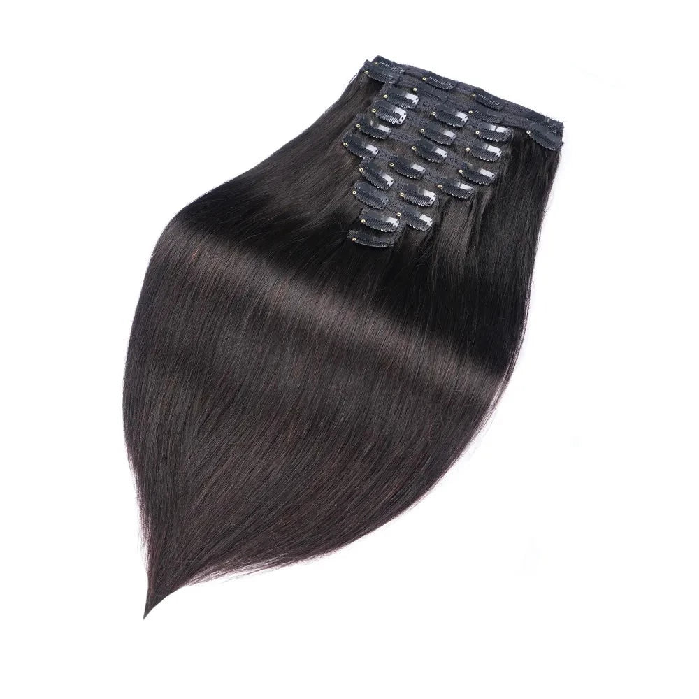 Machine Remy Straight Clip In Human Hair (10Pcs 16 to 24 Inch) - Lushstrand