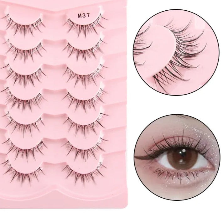 Korean 3D Mink Eyelashes Manga Lashes Fluffy Wispy False Lashes - Lushstrand