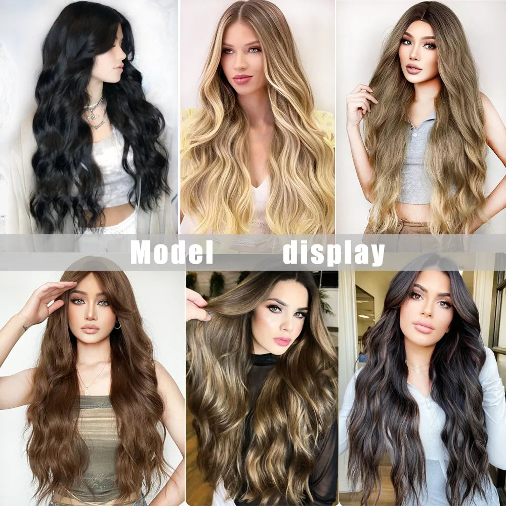 Clip-In Invisible Wire Hair Extensions Long Wavy Hair Extensions - Lushstrand