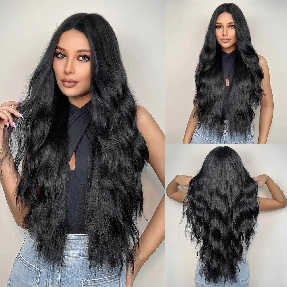 Black Wave Synthetic Heat Resistant Hair - Lushstrand