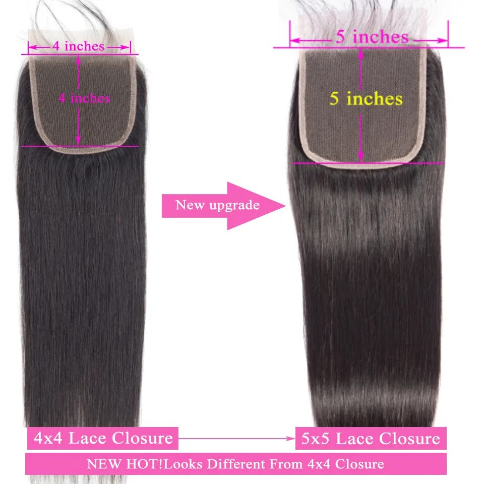 Straight Lace Closure Big Size Pre Plucked With Baby Hair Natural - Lushstrand