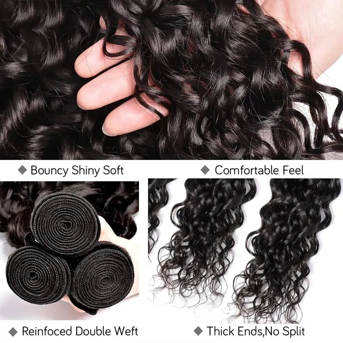 Water Wave With Closure Curly Human Hair - Lushstrand