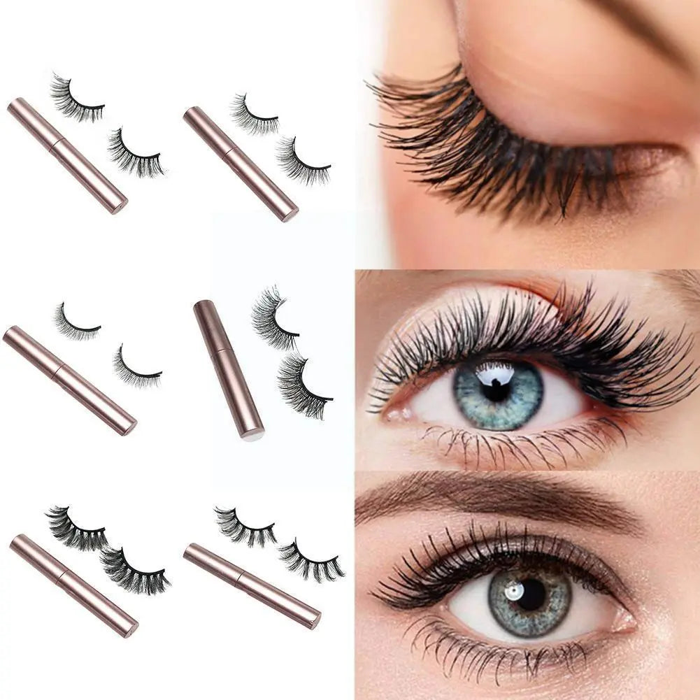 Set Waterproof Lasting Naturally Magnetic Eyelashes - Lushstrand