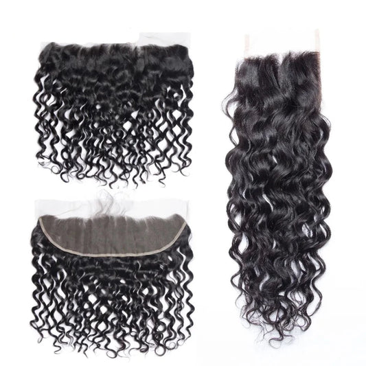 Water Wave Lace Frontal Human Hair For Black Women - Lushstrand