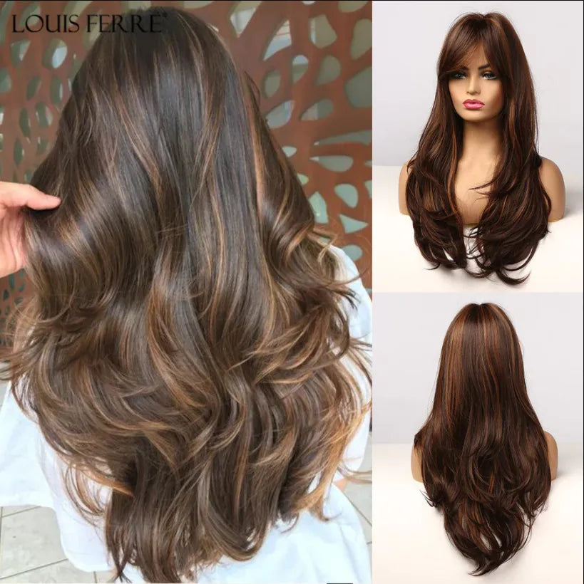 Highlight Brown Blonde Ombre Wig for Women - Lushstrand