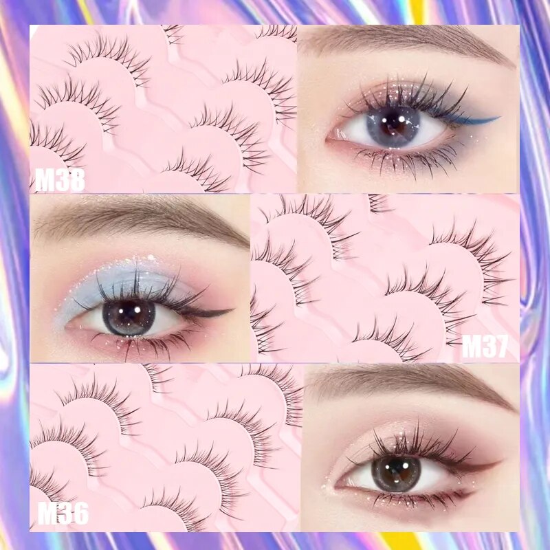 Korean 3D Mink Eyelashes Manga Lashes Fluffy Wispy False Lashes - Lushstrand