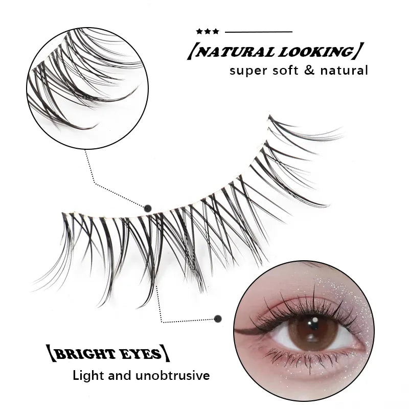 Korean 3D Mink Eyelashes Manga Lashes Fluffy Wispy False Lashes - Lushstrand