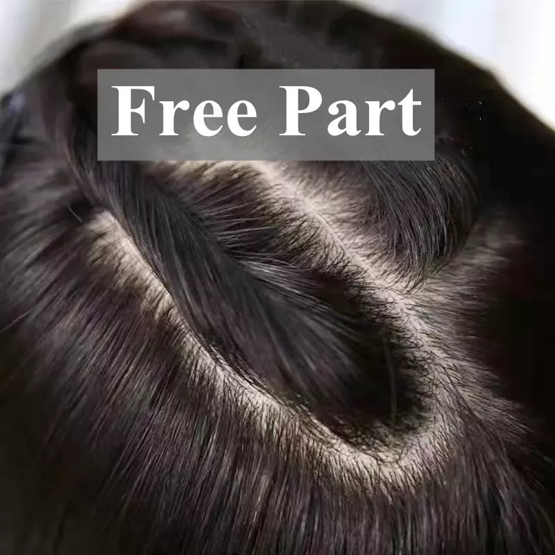 Skin Base Human Hair Topper Free Part Natural Scalp - Lushstrand