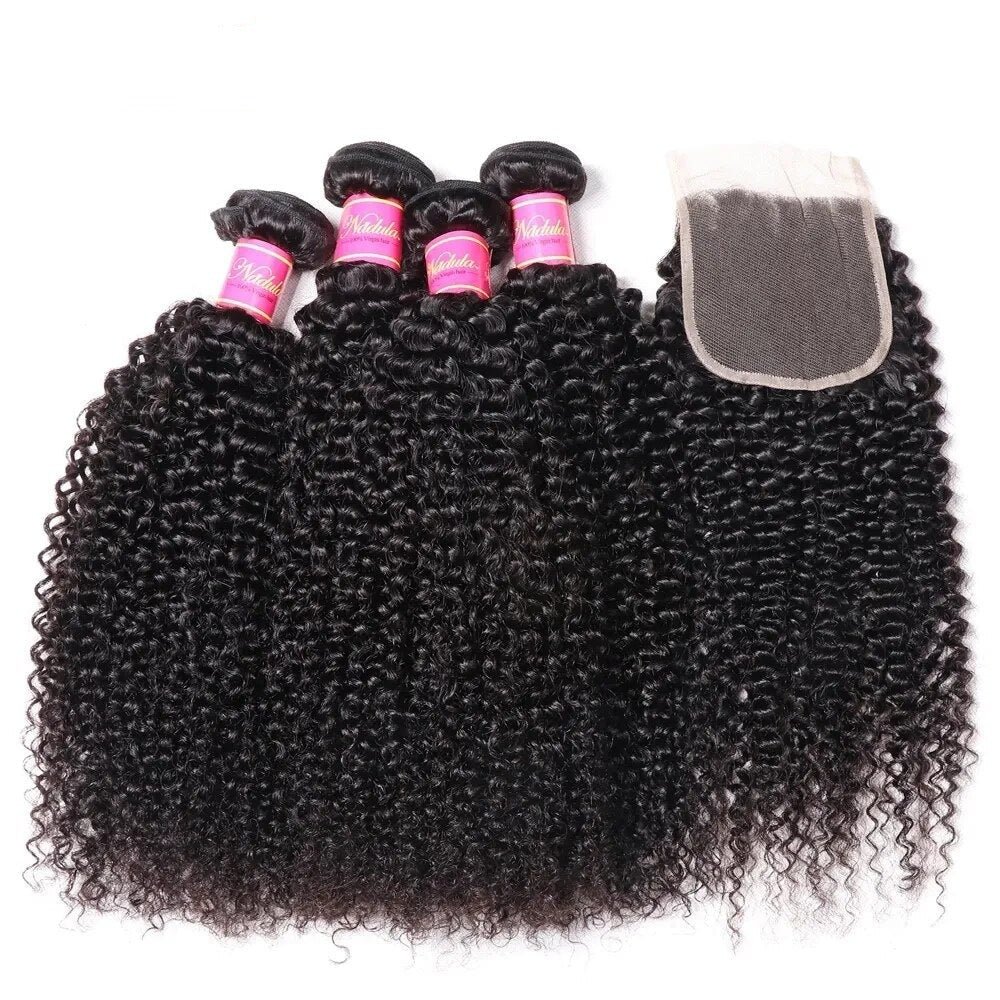 Remy HairHair Kinky Culry Bundles With Lace Closure 4*4 - Lushstrand