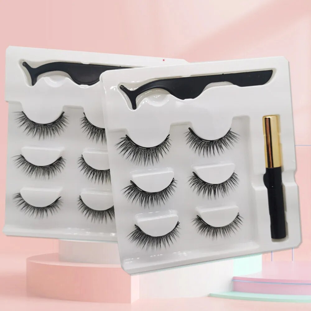 3 Pairs Magnetic False Eyelashes Reusable Self-Adhesive - Lushstrand