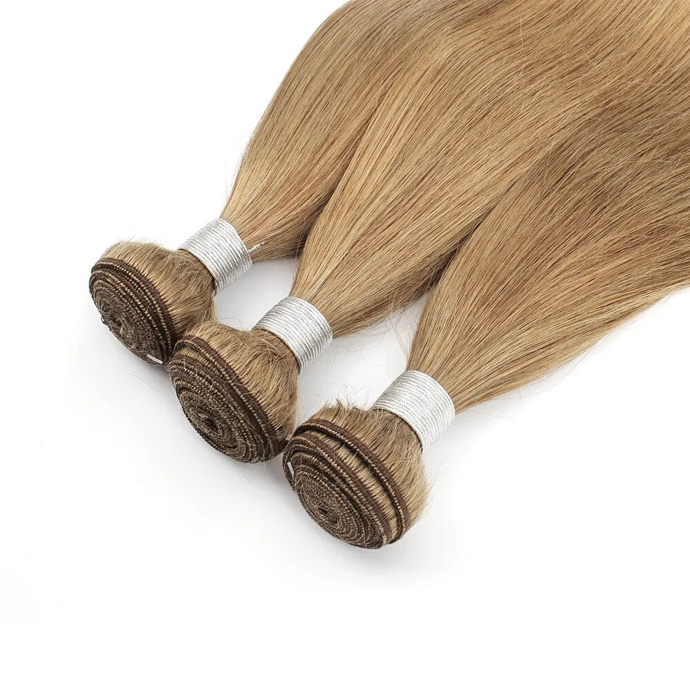 Ash Blonde Color Human Hair 3 Bundles With 4x4 Lace Closure Straight - Lushstrand