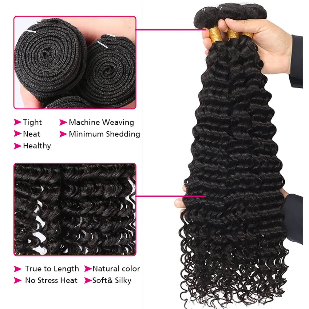 Deep Wave Bundle Curly 100% Human Hair - Lushstrand