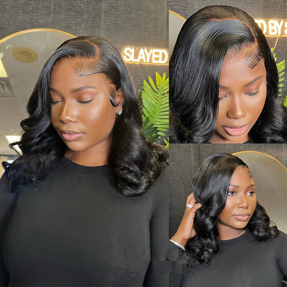 Body Wave Short Bob Wigs Lace Front Human Hair - Lushstrand