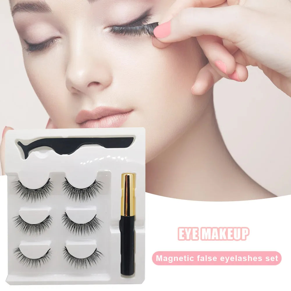 3 Pairs Magnetic False Eyelashes Reusable Self-Adhesive - Lushstrand