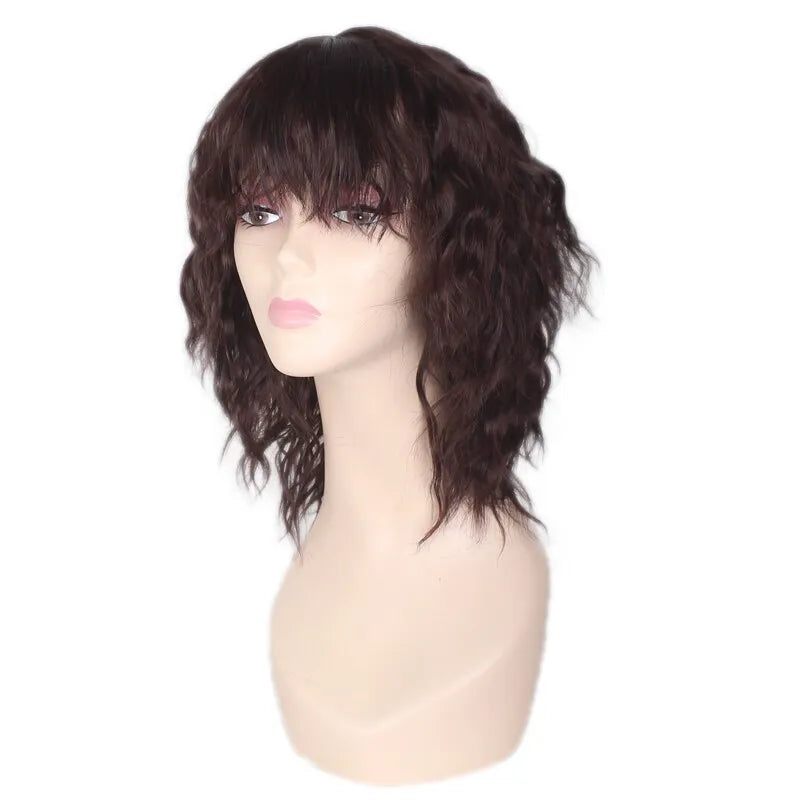 Black Brown Synthetic Wig 14 Inch - Lushstrand