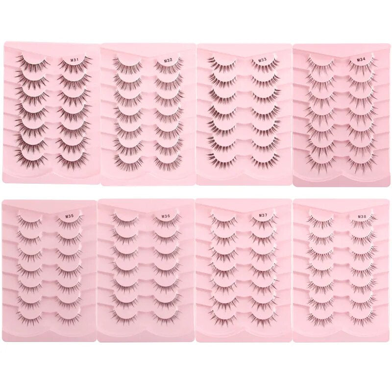 Korean 3D Mink Eyelashes Manga Lashes Fluffy Wispy False Lashes - Lushstrand