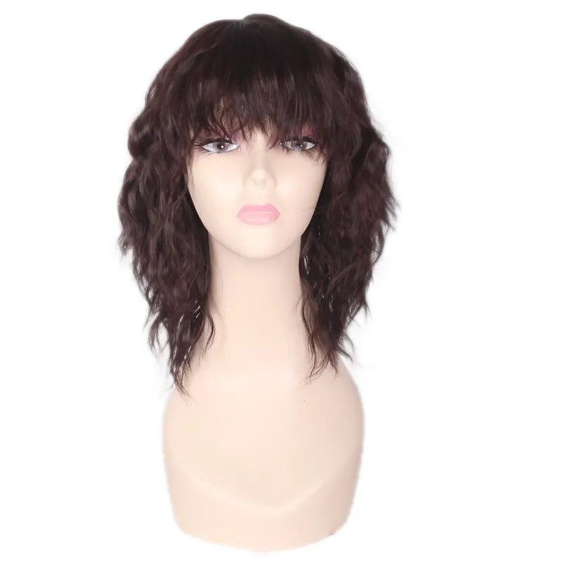 Black Brown Synthetic Wig 14 Inch - Lushstrand