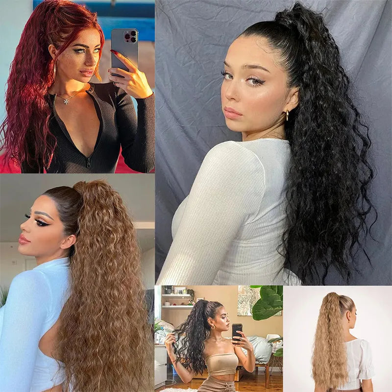 Long Curly Wavy Ponytail Hair Extension for Women - Lushstrand