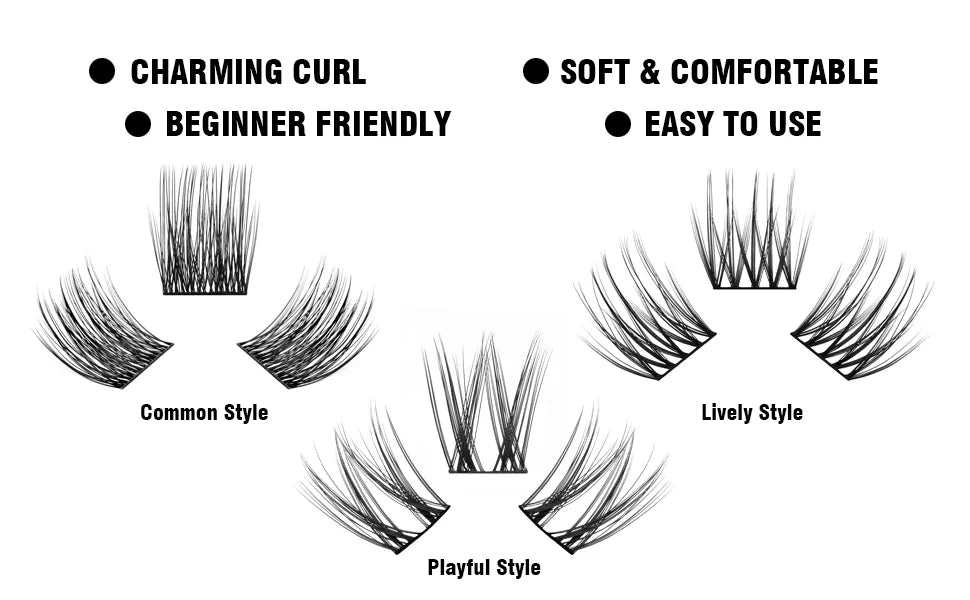 Volume Cluster Lashes 80PCS DIY Individual Eyelashes Extension Natural Segmented - Lushstrand